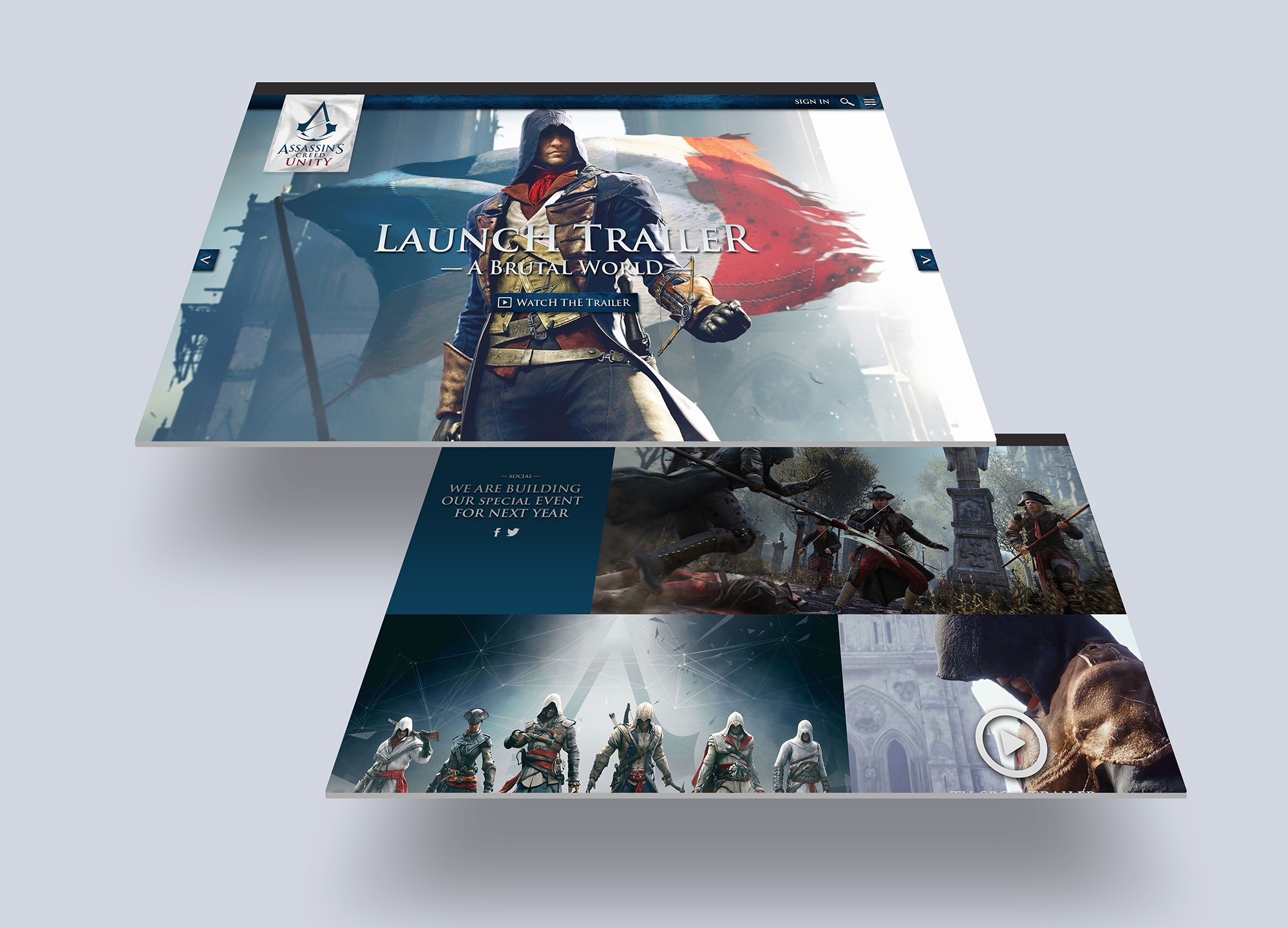 Assassins Creed, Ubisoft, Gaming, Gamer, Gamedesign Landingpage